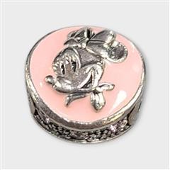 Authentic Pandora Disney Vintage Minnie Mouse Charm Pink Enamel
